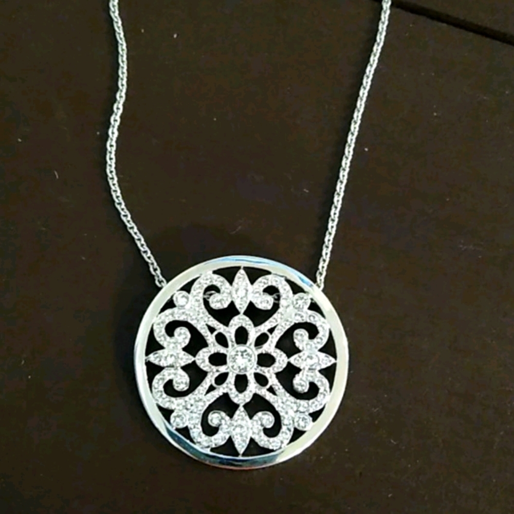 Touchstone Crystal Filigree Necklace Medallion